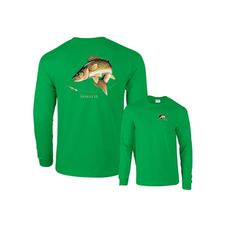 Walleye Profile Fishing Long Sleeve T-Shirt (Best Fishing Long Island)