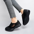 thumbnail image 4 of LASUDRAA Women's Wide Width Adjustable Hook-and-Loop Walking Shoes, Breathable Mesh Lightweight Non-Slip Casual Comfort Sneakers, Black, Size 9, 4 of 6