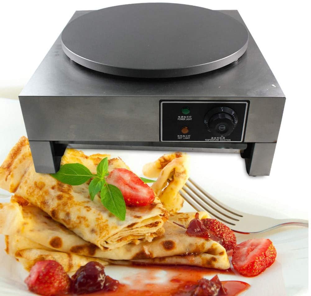 Miumaeov 16" Electric Crepe Maker Pancake Machine Big Hotplate No Sticking 