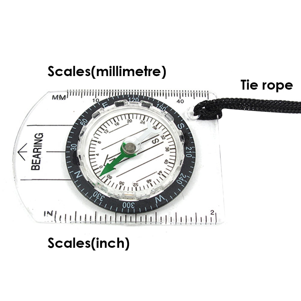 Lensatic Plastic Compass Transparent Color Great for Camping Outdoors Hiking 