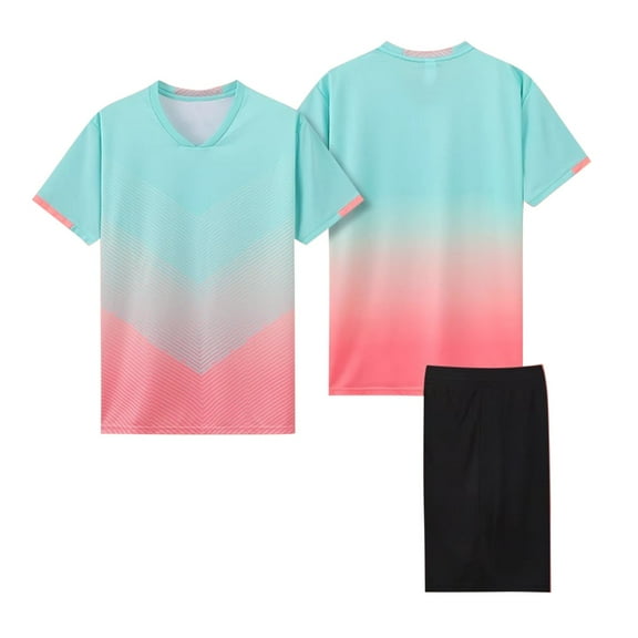 Fesfesfes Children's Casual 2 Piece Summer Short Sleeve Round Neck Tshirts and Elastic Waist Shorts Casual Breathable Outfit Set for Boys and Girls(Pink,13 Years)