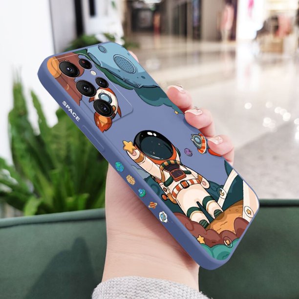 Hola Astronauta Funda De Para Samsung Galaxy S23 S22 S21 S20 Ultra Plus FE S10 S9 S10E Note 20 ultra 10 9 Plus Liquid Silicone Caso Fivean unisex