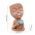 thumbnail image 2 of Resina Café Chica Estatua Maceta Adornos Arreglo Floral Florero (Marrón) Ndcxsfigh Libre de BPA, 2 of 6