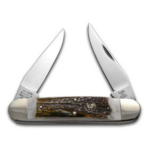 HEN & ROOSTER AND Deer Stag Muskrat Stainless Pocket Knife Knives