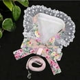 thumbnail image 5 of Dog Bowknot Harness with Leash Set For Small Medium Dogs Cat Lace Print Fashion Party, 5 of 5