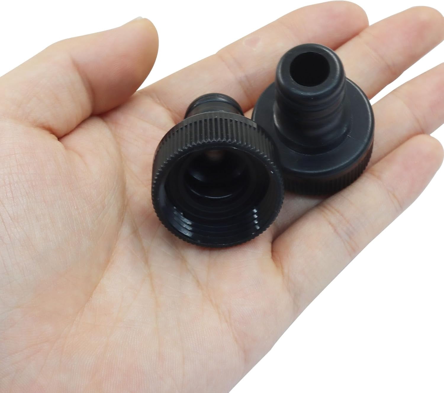 MKEUDQ-12 Pack Black Plastic Garden Hose Quick Connect Fittings - 3/4-Inch Female Adapter, Perfect for Watering Systems, Sprinklers and Drip Irrigation