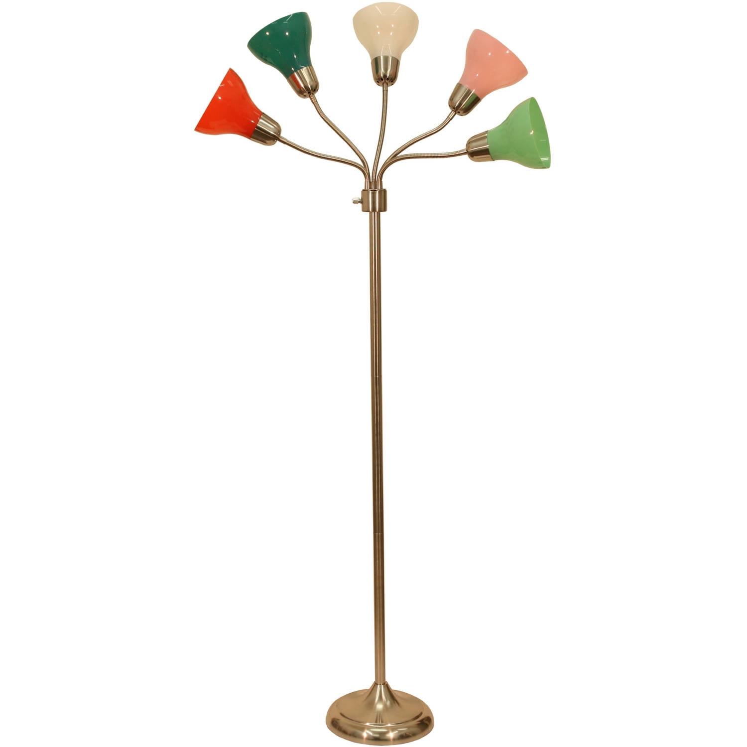 5 Light Floor Lamp with Multi-Colored Shades by Jimco Lamp