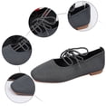 thumbnail image 4 of Rokment Knit Strappy Ballet Flat Dress Shoes for Women Spring Fall Casual Stretchy Square Toe Low Heels Slip on Mary Jane Loafers, 4 of 6