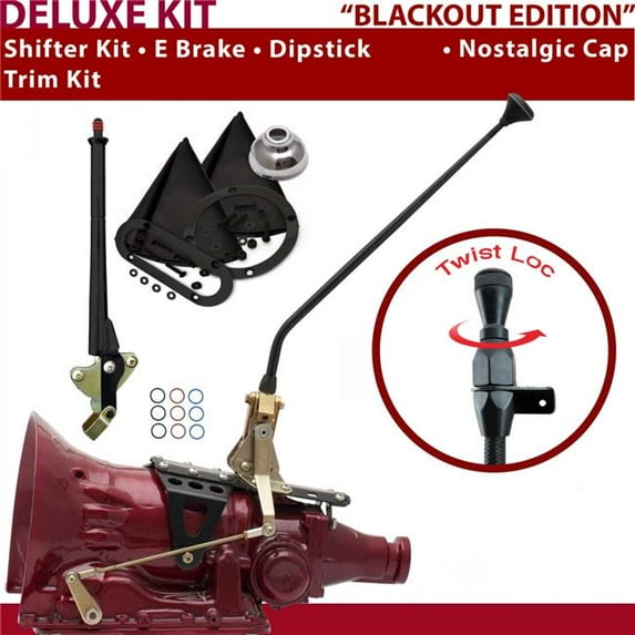 American Shifter TH400 Shifter Kit Black 16 in. E Brake Trim Kit Dipstick for DB3C8