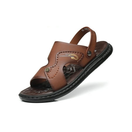 

SIMANLAN Men Flat Sandal Slip On Flip-flops Comfort Thongs Sandals Walking Soft Sole Casual Shoe Outdoot Summer Beach Shoes Open Toe Brown 6