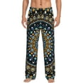 thumbnail image 2 of Goofa Dot Mandala Printed Soft Pajama Pants for Men, Wide Leg Comfy Casual Lounge Yoga Pants-Medium, 2 of 9