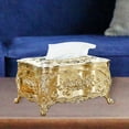 thumbnail image 4 of Caja de acrílico para pañuelos, organizador decorativo rectangular, soporte para pañuelos faciales, soporte de almacenamiento de papel para cocina, Pequeño-Dorado Baoblaze Cubierta de papel de seda, 4 of 7