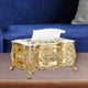 thumbnail image 4 of Caja de acrílico para pañuelos, organizador decorativo rectangular, soporte para pañuelos faciales, soporte de almacenamiento de papel para cocina, Pequeño-Dorado Baoblaze Cubierta de papel de seda, 4 of 7
