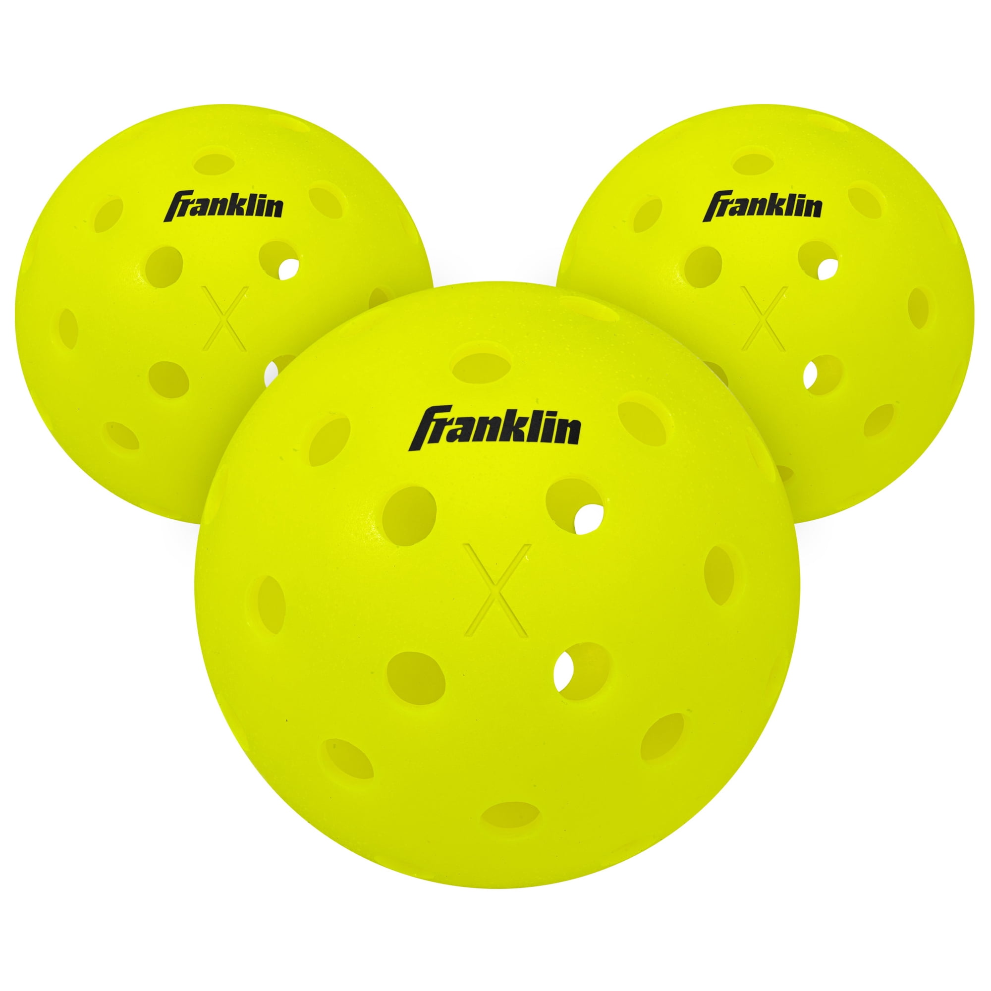 Franklin Sports X-40 Outdoor Pickleballs - Official Size - Yellow - 3 Pack
