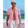 thumbnail image 5 of COOFANDY Men's Short Sleeve Knit Polo Shirt Vintage Button Down Casual Summer Polo Beach Tops, 5 of 6