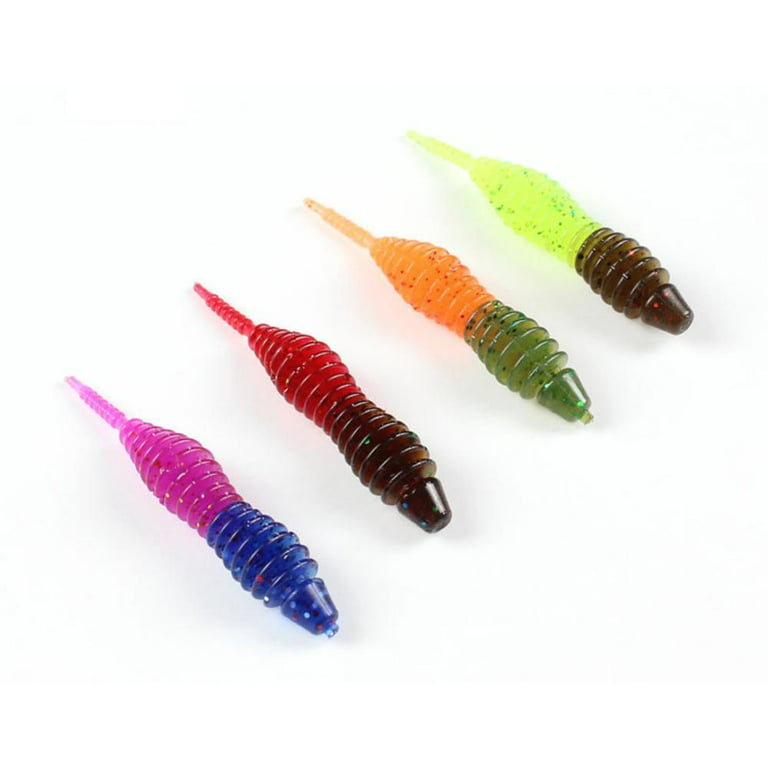 10 Psc Soft Rubber Fishing Lures Maggots Grub Worms Lure Baits Set