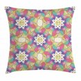 thumbnail image 1 of Unicorn Throw Pillow Cushion Cover, Rainbow Colored Mane in Heart Shape with Smiling Sun and Gemstones Childish Cartoon, Decorative Square Accent Pillow Case, 18 X 18 Inches, Multicolor, by Ambesonne, 1 of 2
