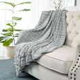 thumbnail image 6 of Home Soft Things Saga Double Sided Faux Fur Throw - Grey - 60" x 80" Jumbo, 6 of 9