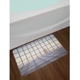 thumbnail image 2 of Modern Bath Mat, Big Office Windows Lattice Square Lines Apartment Urban City Skyscapers Print, Non-Slip Plush Mat Bathroom Kitchen Laundry Room Decor, 29.5 X 17.5 Inches, Pale Purple Beige, Ambesonne, 2 of 2
