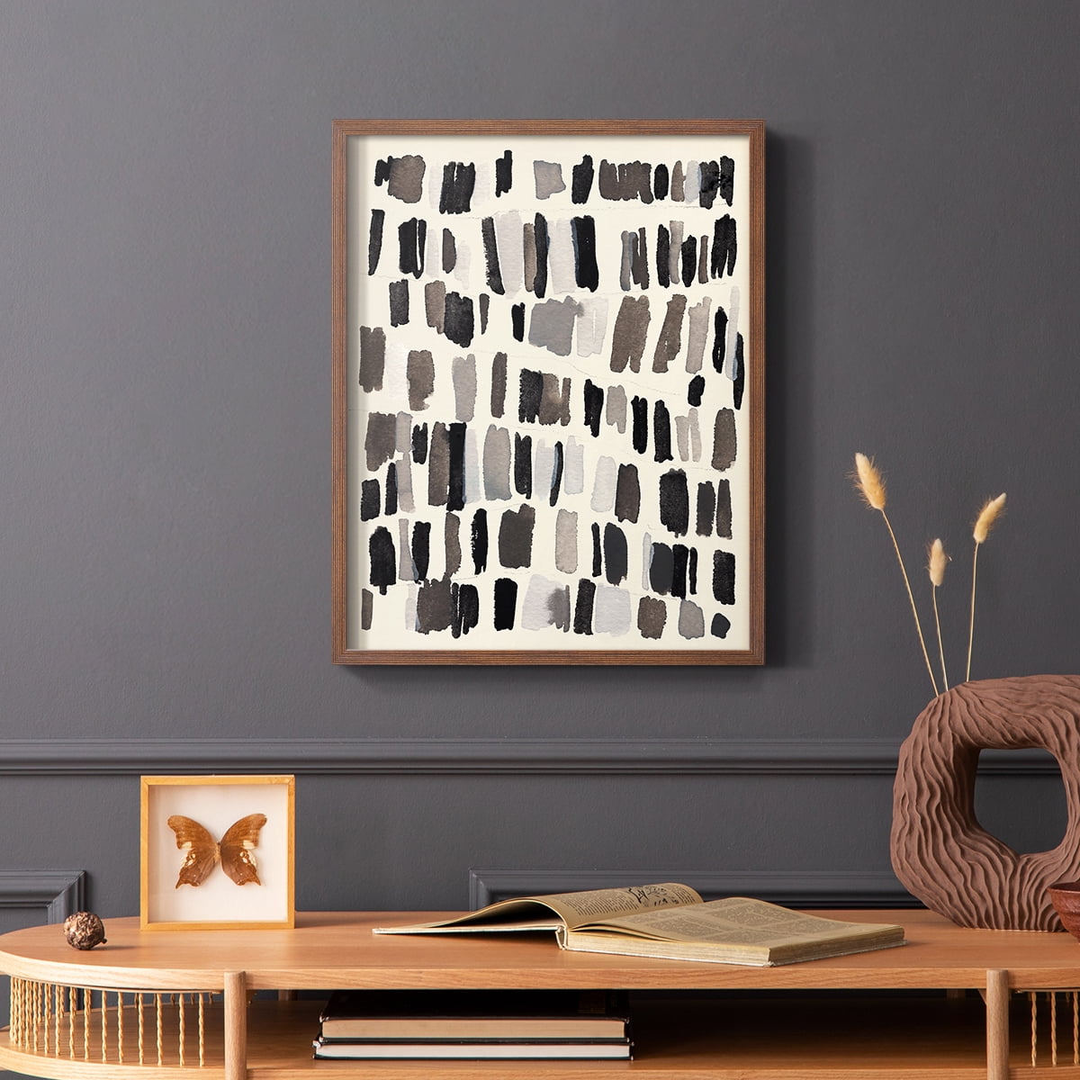 Chalk and Flint III Framed Print in Brown Solid Wood Framed Print No Nail Hanging