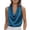 Blue, variant on Women's Casual Sleeveless Turtleneck Top Elegant Loose Blouse Solid Color Satin Shirt, Black S