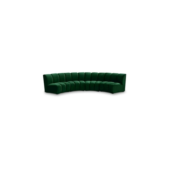 Meridian Furniture Infinity Green Velvet 4pc. Modular Sectional
