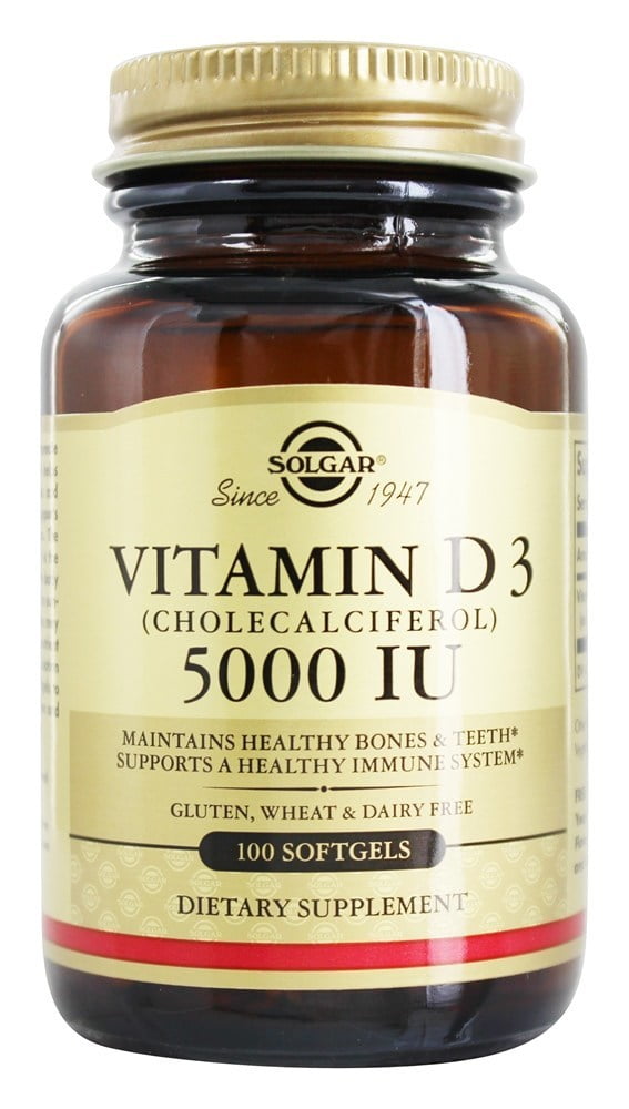Solgar Vitamin D3 Cholecalciferol 5000 IU 100 Softgels
