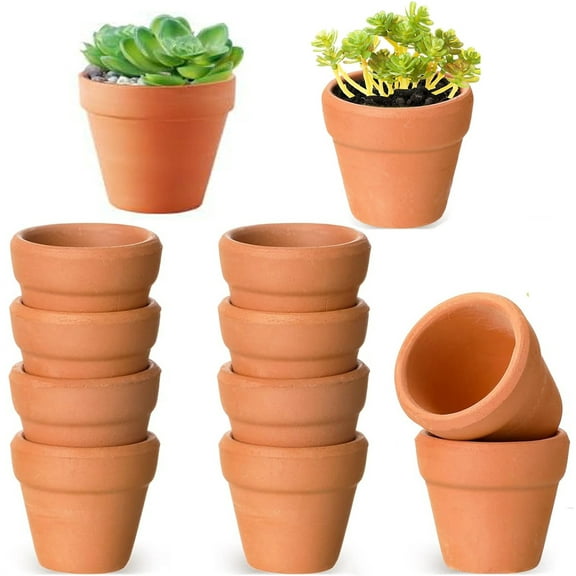 Terra Cotta Pots,Happon 10 Pack 1.5 Inch Mini Clay Pots with Drainage Holes,Cactus Flower Nursery Terracotta Pots for Indoor/Outdoor Succulent Plants, Crafts, Wedding Favor
