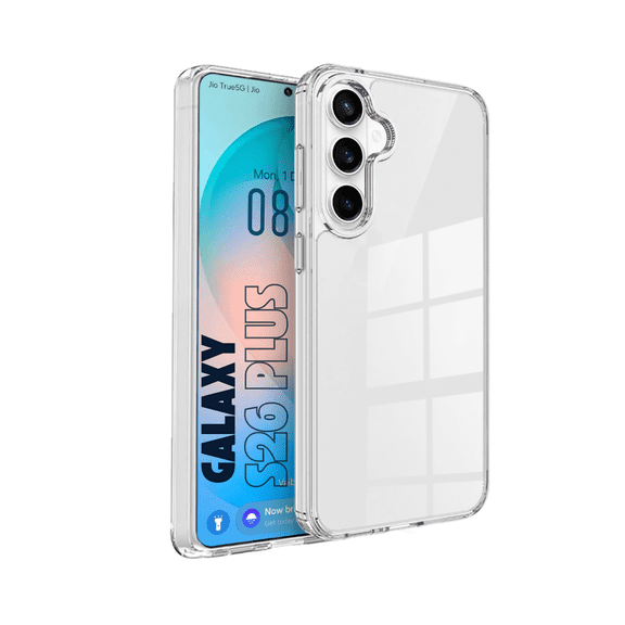 Entronix Clear Case for Galaxy S26 Plus, Transparent Hard Back Slim Fit Cover