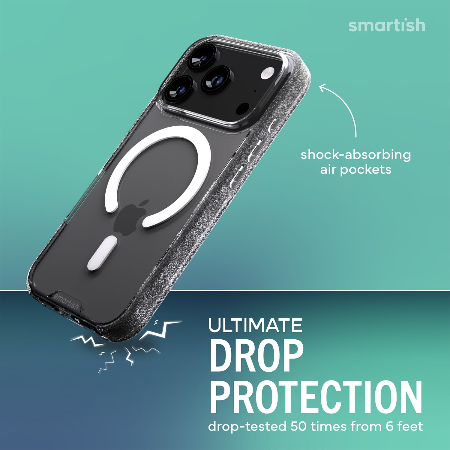 Smartish® iPhone 17 Pro MagSafe Clear Case - Gripmunk Magnetic Slim Case [Lightweight + Protective] Anti-Yellowing Thin Grip Clear Cover for Apple iPhone 17 Pro - Clearly Clear