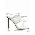 thumbnail image 6 of London Rag Salween Clear Embellished Square Toe Womens Heels, 6 of 10