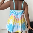 thumbnail image 5 of ibiyuan Womens Plus Size Tankini Swimsuit Two Piece Modest Tankini Full Coverage Tummy Control Bathing Suits with Shorts Tropical Floral Swimsuits for Women,Light Blue, 5 of 5