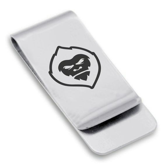 Stainless Steel Mythical Yeti Head Classic Slim Money Clip Credit Card Holder
