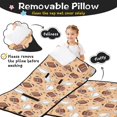 thumbnail image 3 of Football Outline Beige Pattern Toddler Nap Mat with Pillow & Blanket, Soft Sleeping Mat for Preschool Daycare Travel Sleepovers, 3 of 6