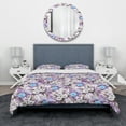 thumbnail image 2 of Designart 'Purple Blue and White in Vintage Flower' Traditional Duvet Cover Set, 2 of 4