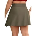 thumbnail image 4 of Attraco Plus Size Womens Swim Skirt Drawstring Swim Dress Built-in Brief Bottom, 4 of 7