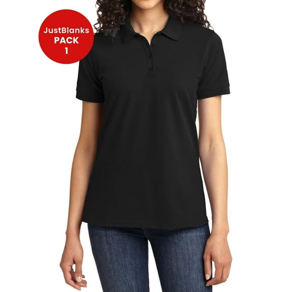 JustBlanks Ladies Core Blend Pique Polo With a Stain Release Finish