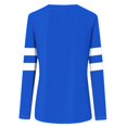 thumbnail image 3 of Royisotas Striped Women's Plus Size Tops Blue Fall and Winter Casual Long Sleeve Shirts Loose Fit Crew Neck TShirts, 3 of 5