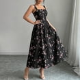 thumbnail image 6 of WRKEKC Summer Dresses for Women Printed Sleeveless a Line Pleated Square Neck Ankle Length Versatile Casual Wear, 6 of 8