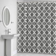thumbnail image 5 of Moroccan Shower Curtain for Bathroom Decor, Grey Geometric Waterproof Fabric Shower Curtain, 72"x96" Set with 12 Hooks, 5 of 9