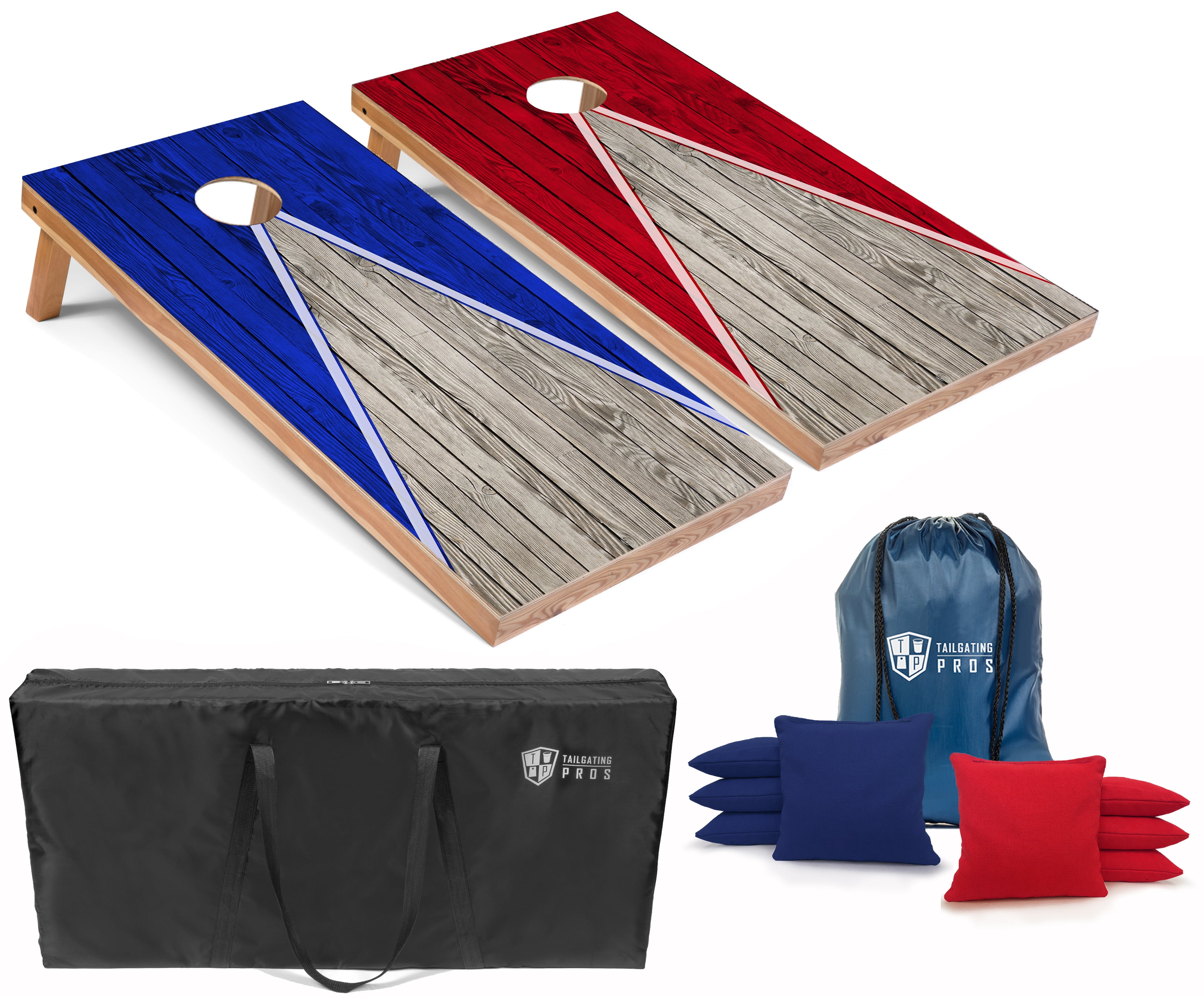 Tailgating Pros Pyramid Cornhole Board Set w/ Bean Bags and Carrying