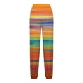thumbnail image 4 of WXLWZYWL Women's Athletic Pants Straight Legs High Waisted Drawstring Rainbow Gradient Sweatpants Loose Lounge Workout Jogger Trouser, 4 of 5