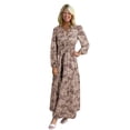 thumbnail image 5 of Women's Brown Floral Print Smocked Maxi Dress – Bohemian Style for Spring & Summer, XL, 5 of 5