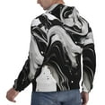 thumbnail image 6 of Fotbe Men's Hoodie with Fluid Black White Paint Swirls Pattern - Kangaroo Pocket Pullover Hooded Sweatshirt, Perfect for Daily Wear, Travel, and Home-Medium, 6 of 7
