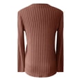 thumbnail image 4 of EDFBUYKRS Womens Blouses Long Sleeve Plaid Knit Button up Cardigan Shirt Loose Fit V-Neck Casual Plus Size L, 4 of 5