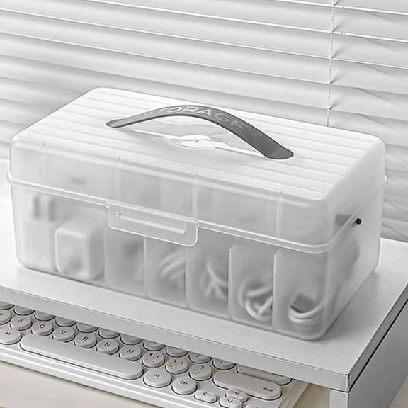 MLINS Plastic Cord Organizer Compartment Cable Management Box Electronics Organizer Bin