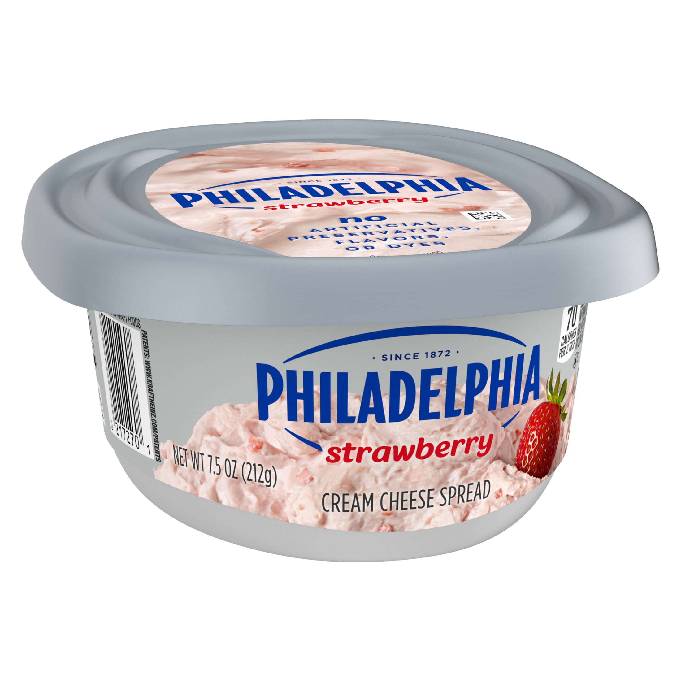 Philadelphia Flavored Cream Cheese Spread, 1 Tub, for Smooth, Spreadable Mornings, Strawberry, No Artificial Preservatives, Flavors or Dyes, 7.5 oz