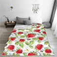 thumbnail image 5 of Strawberry Throw Blanket Hand Drawn Strawberry Soft Cozy Flannel Lightweight Warm Travel Couch Blankets for Bed Living Room Decor Gifts for Kids Adults 50""x40"", 5 of 6