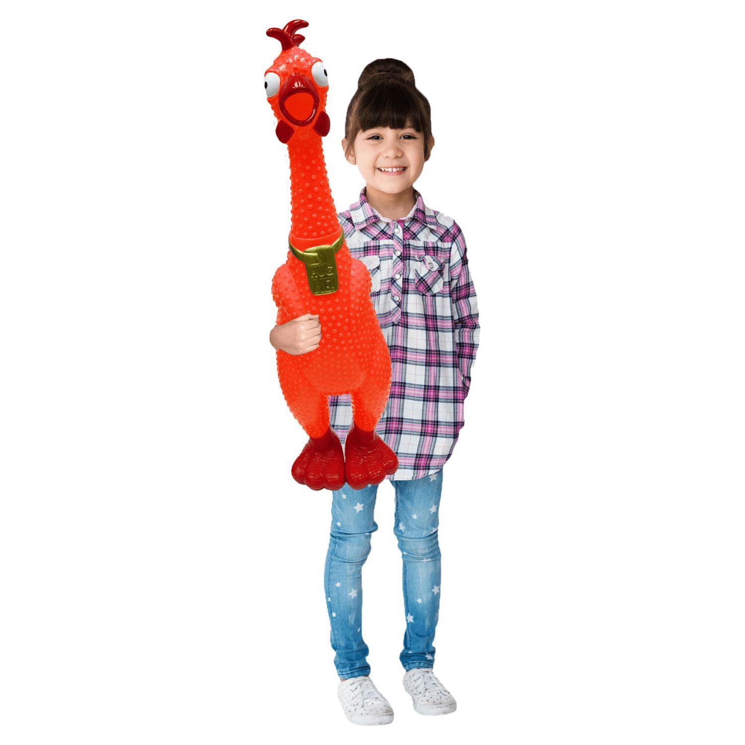 Animolds Hug Me Giant Rubber Chicken - Huge Stress Relief Screaming Chicken Toy, 29-Inch Novelty Gag Gift for Kids & Adults