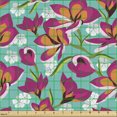 thumbnail image 2 of Ambesonne Colorful Fabric by the Yard Upholstery, Botanic Spring Pattern, 1 Yard, Multicolor, 2 of 5